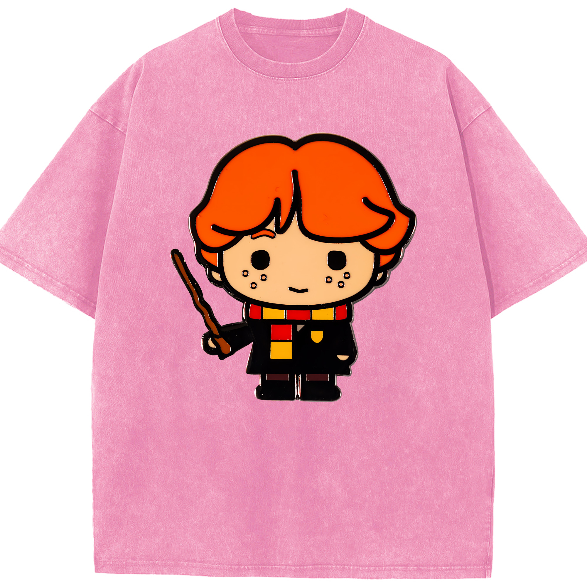 （画像用） Harry Potter ハリー・ポッターシリーズ 綿100% ヴィンテージ風 半袖Tシャツ（フロントプリント）